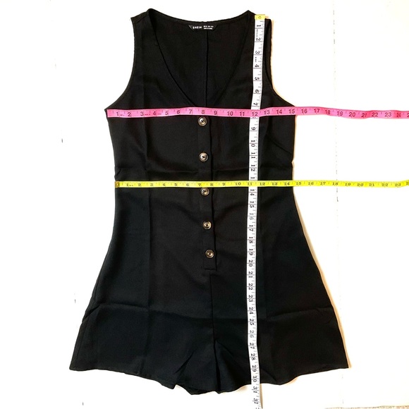 New Shein Button Front Sleeveless Romper XS - Picture 7 of 11